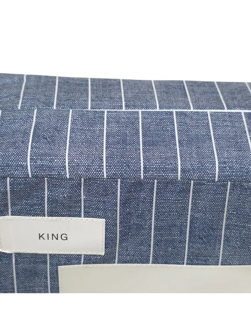 Tommy Hilfiger 100% Cotton Percale King Sheet Set Blue Stripe 4-Piece Denim Blue